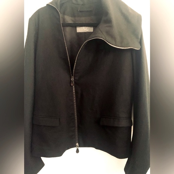 Alexander McQueen X McQ Black Wool Asymmetrical Zip Up Coat Jacket IT48 USM - Picture 3 of 12